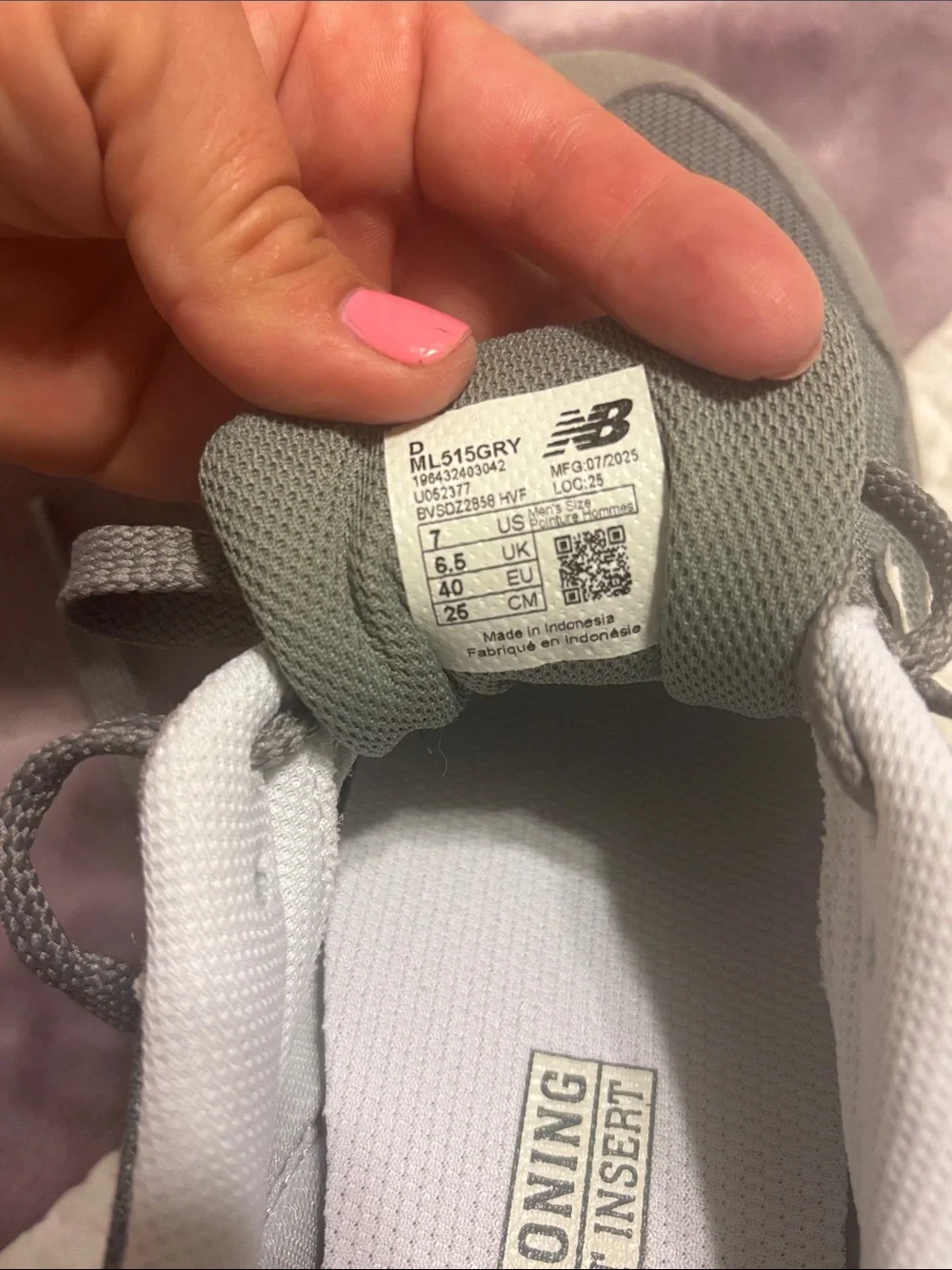 New Balance 515 Men’s size 7 Light Gray and White Shoes (never worn)